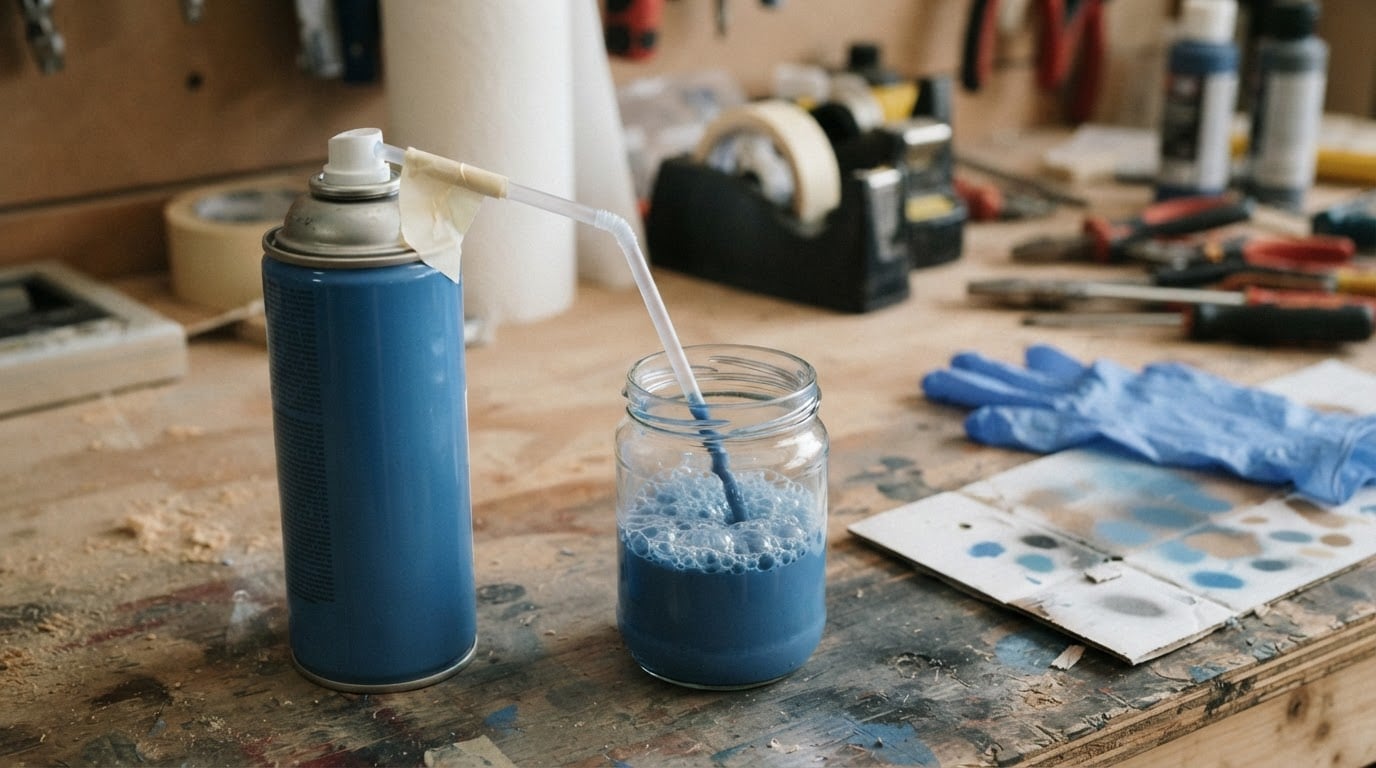 Editorial illustration for decant spray paint for airbrush.