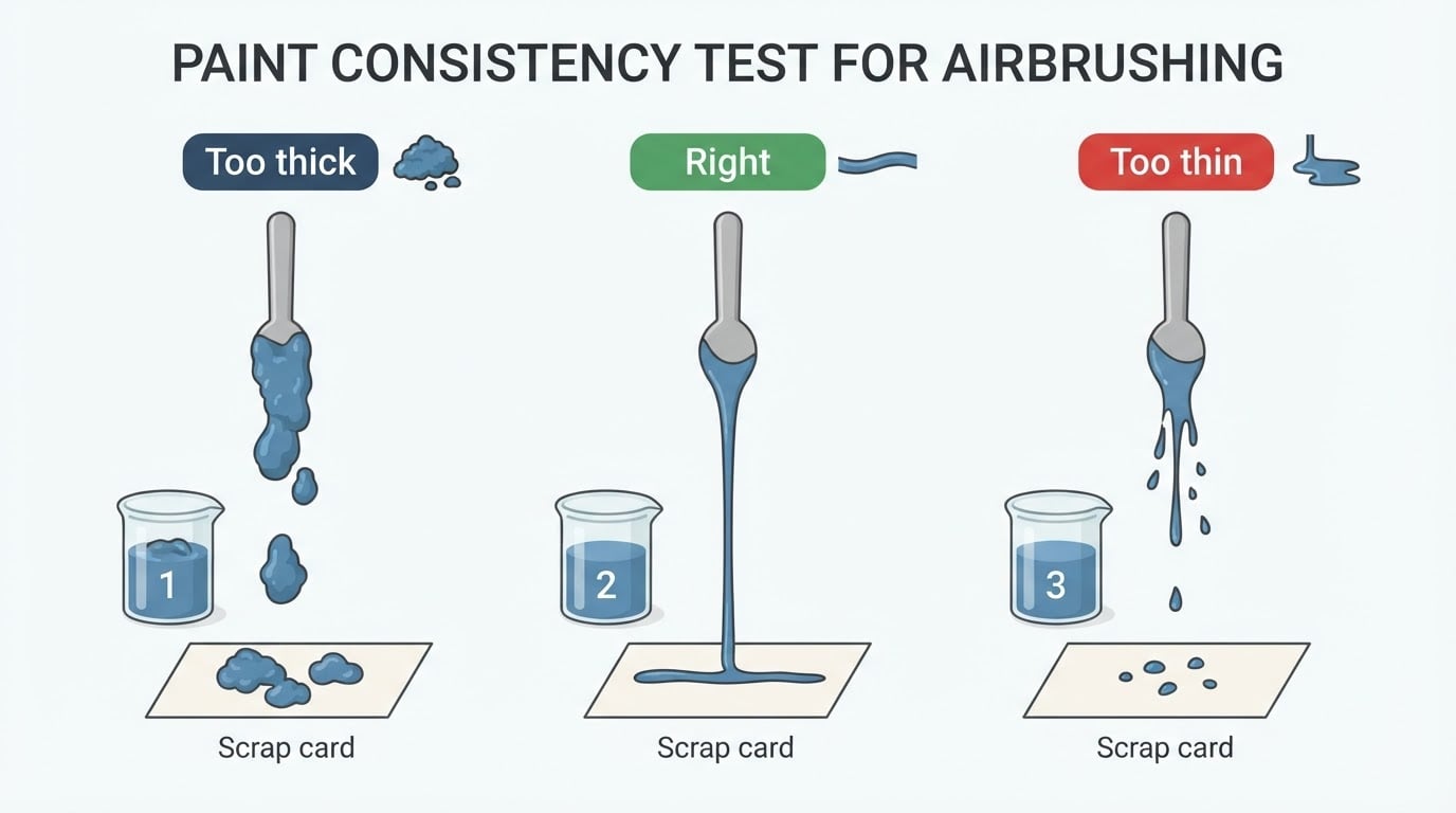 Workflow diagram for decant spray paint for airbrush.